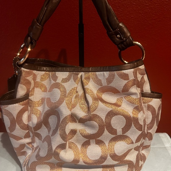 Coach Parker Op Art Rose-gold Shoulder Bag